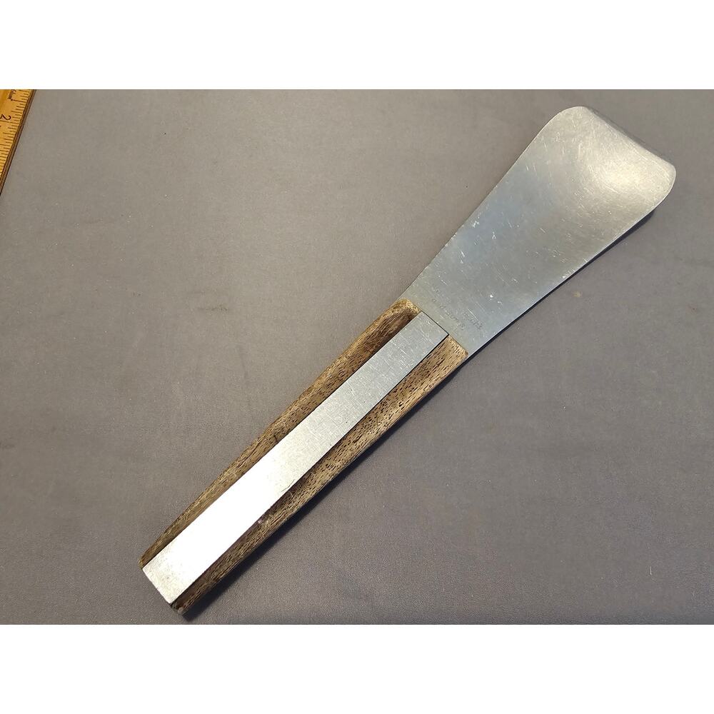 Vintage Stainless Steel 9-1/2" Ice Cream Scoop w/Rivet Wood Handle - Japan